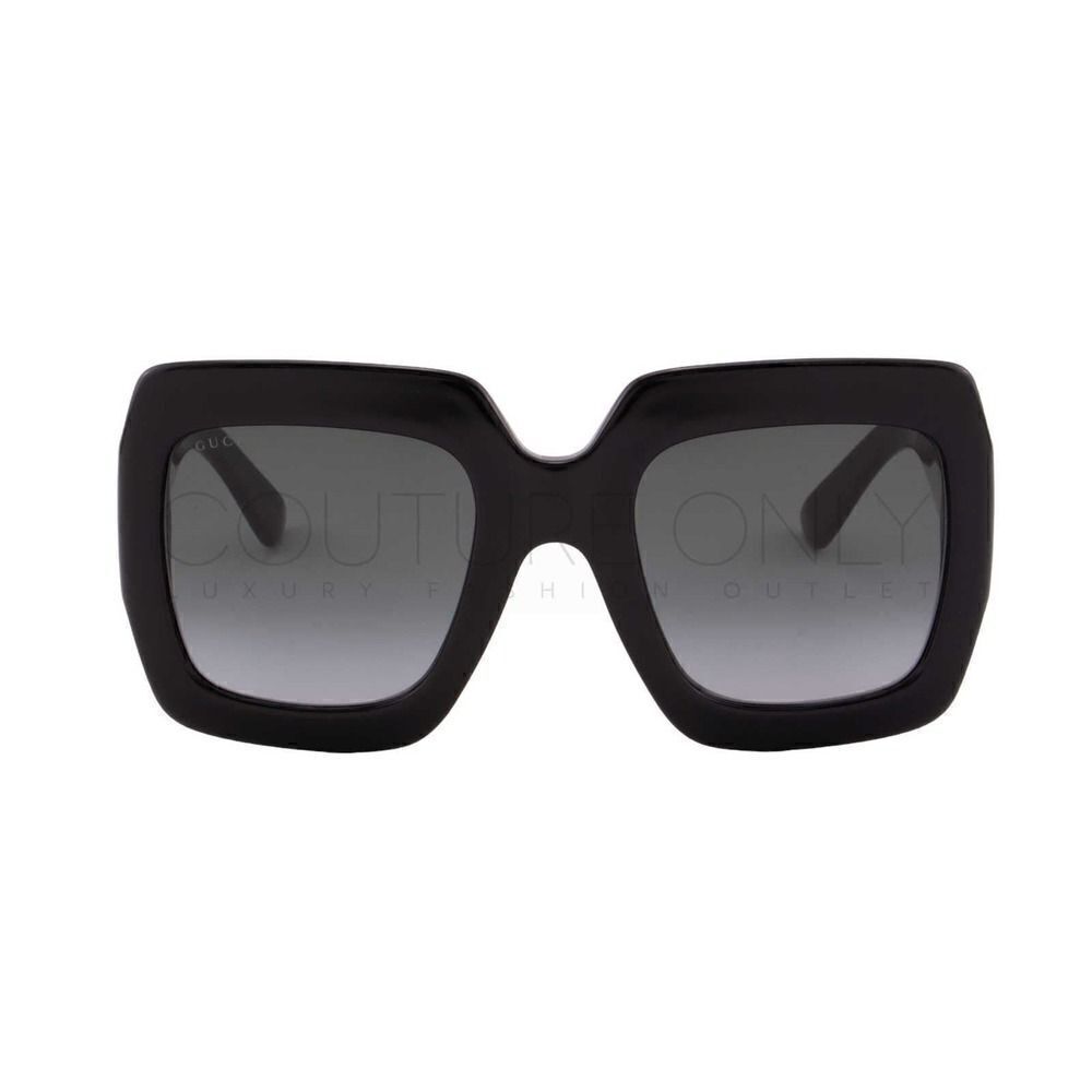 New Gucci Women Sunglasses Black Oversized Square GG0053SN-001 Gray Gradient - Picture 3 of 12